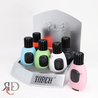 SCORCH TORCH MODERN PUSH BUTTON TORCH W/ AERODYNAMIC NOZZLE MATTE FINISH STDS64 - 6CT/ DISPLAY